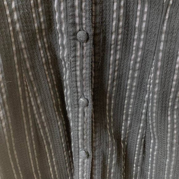 🌷3 for$25🌷Guess Jeans, US 9 (Fits Small), Black & Silver Stripe Shirt Dress - Picture 5 of 9